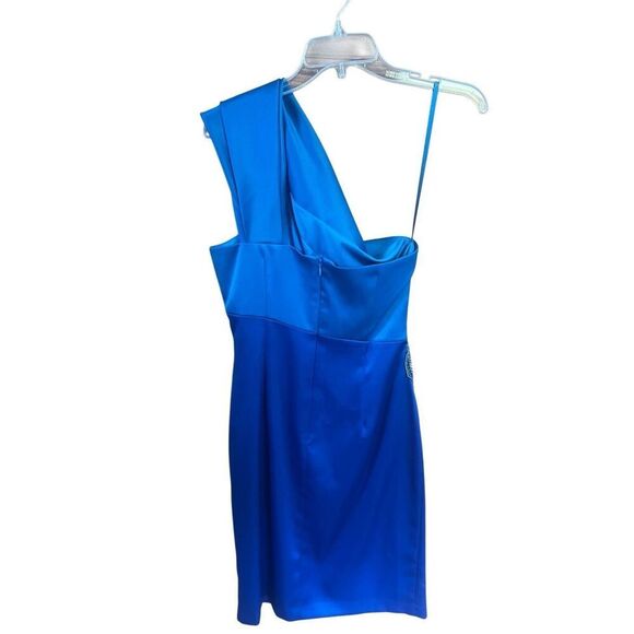 Jessica Howard  Evening One Shoulder/appliqué Dress Sz 8 Blues NWT - Picture 2 of 8